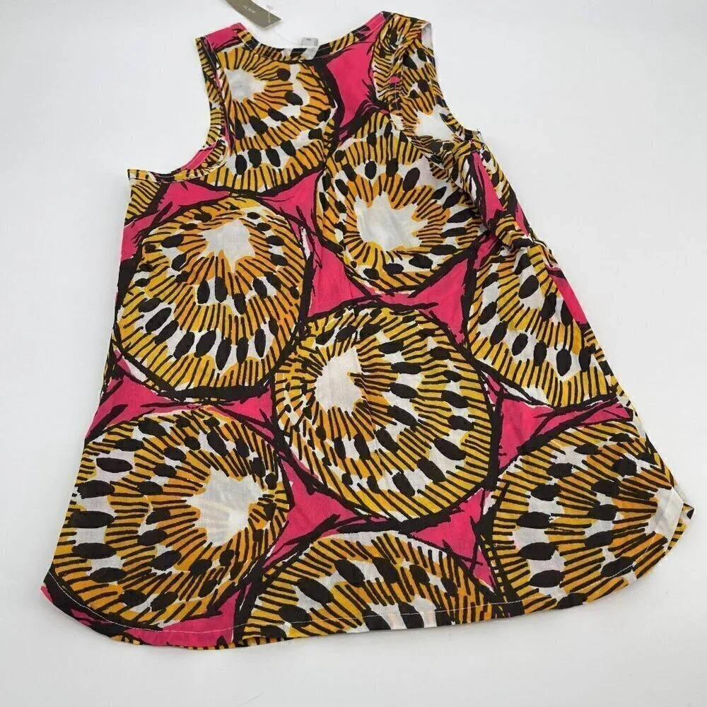 J Crew Tank Top 00 Womens Kiwi Pink Yellow Tank Top Casual Sleeveless New
